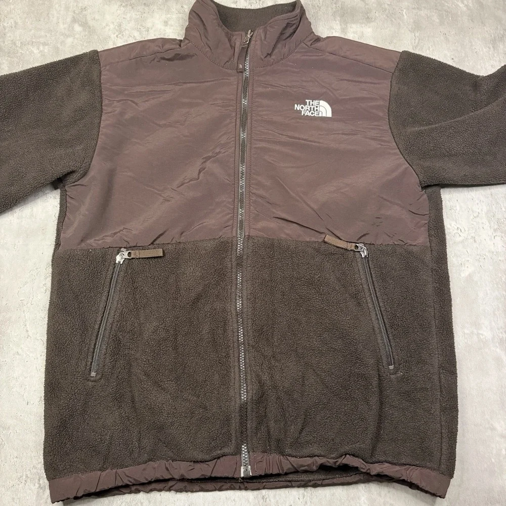 The North Face Denali Fleece Jacket Brown Full Zip Polartec Boys XL Outdoors